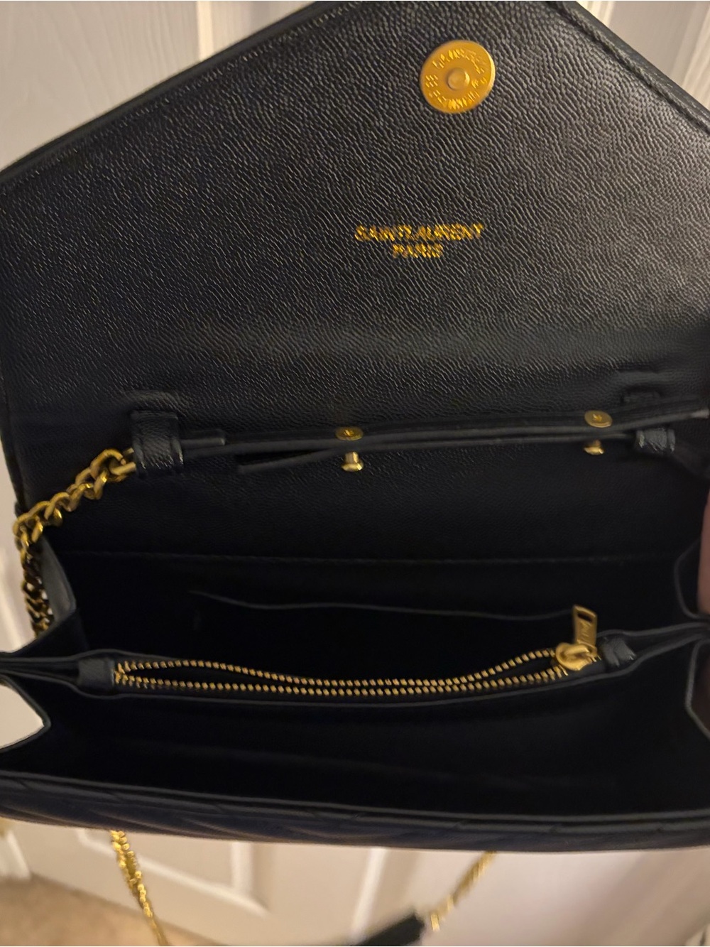 Black Quilted Leather Chain Shoulder Bag - Picture 5 of 5